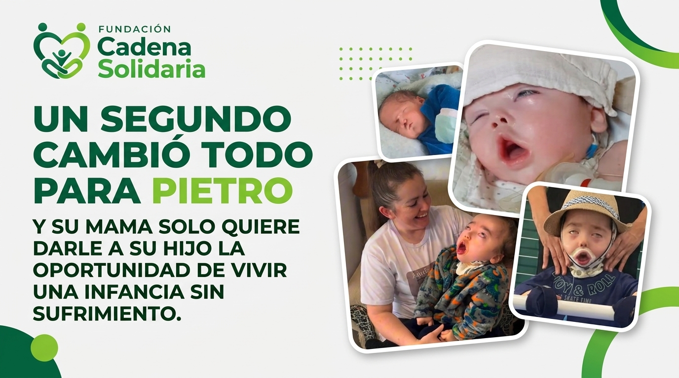 Pietro junto a su mamá